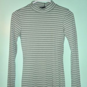 Nasty Gal Sage Striped Maxi Dress